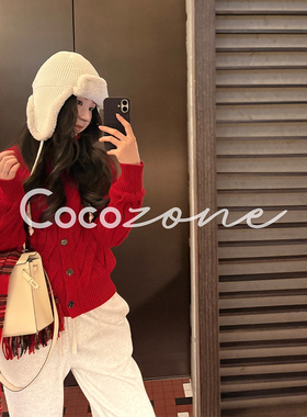 COCO ZONE 刘 一一 【100羊毛】立领单排扣羊毛衫 CD2A3146