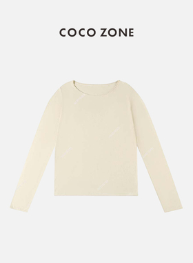 COCO ZONE 修身大圆领打底衫薄款套头T恤 23C18591