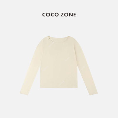 COCO ZONE 修身大圆领打底衫薄款套头T恤 23C18591