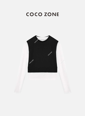 COCO ZONE 刘11 两件套内穿T恤长袖+外搭背心 23C18392