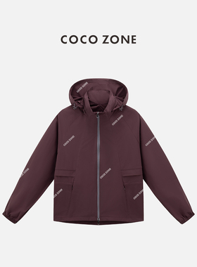 COCO ZONE 刘11春季户外单品抽绳连帽外套撞色拉链上衣CC2B1179