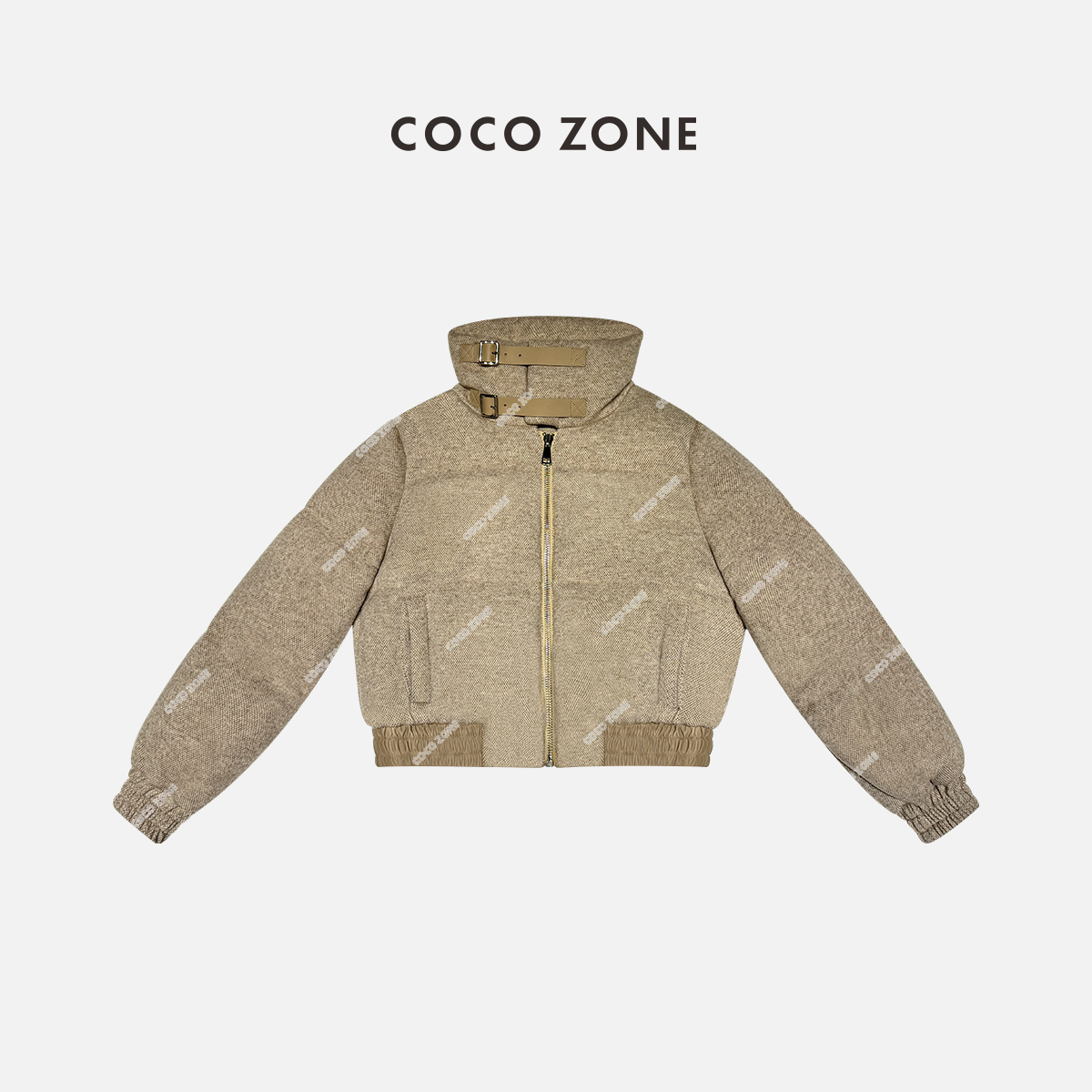 COCOZONE 刘11 飞行员日记90鹅绒立领配羊毛羽绒服外套23C30559