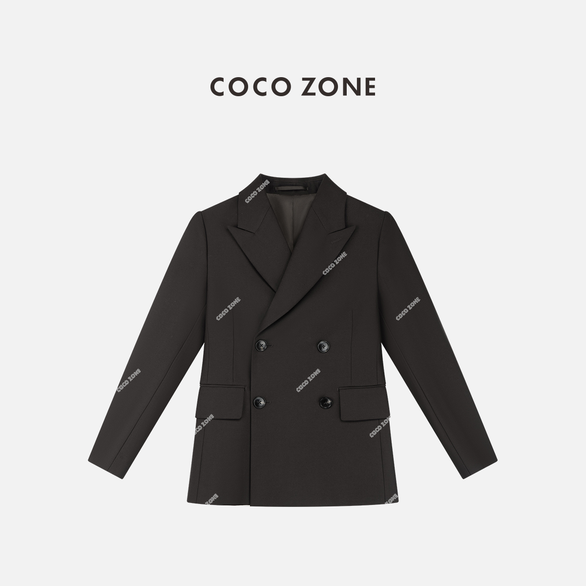 COCOZONE刘一一2025早春时尚设计感翻驳领气质西装外套女时尚上衣
