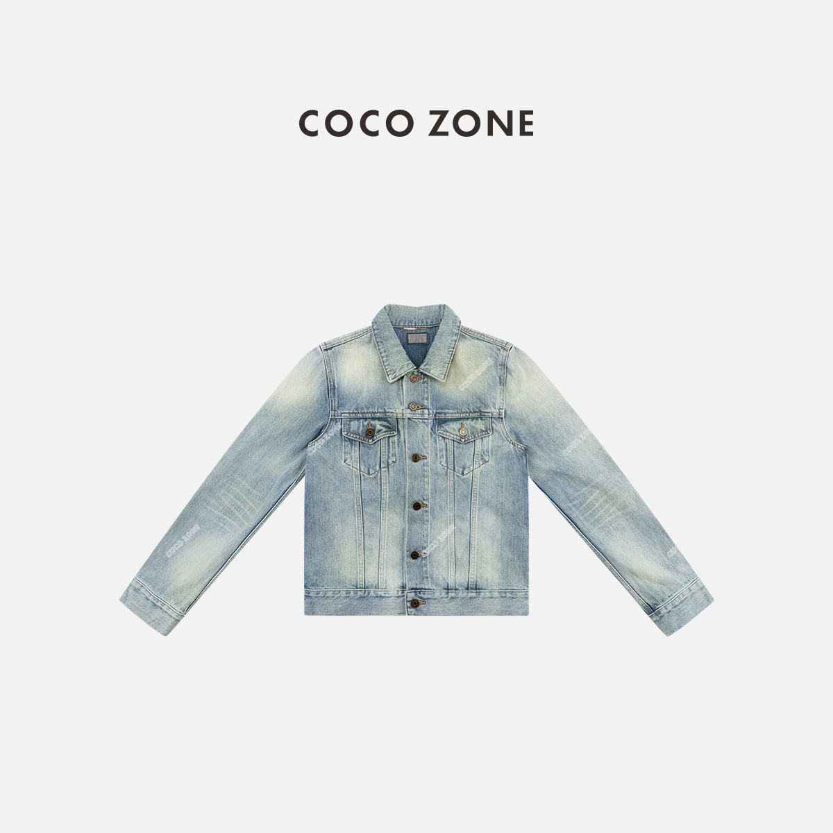 COCOZONE 刘一一 25春秋穿搭美式复古翻领牛仔外套百搭休闲上衣女