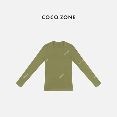 COCO ZONE 刘一一 简约休闲圆领长袖打底衫套头百搭T恤CC1C2163