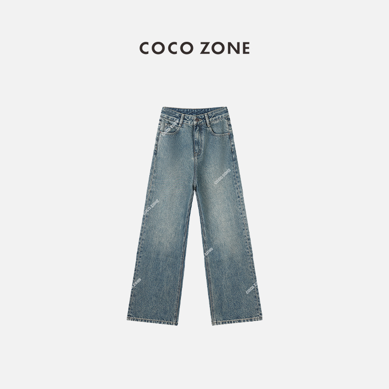 COCOZONE100%棉复古美式牛仔裤