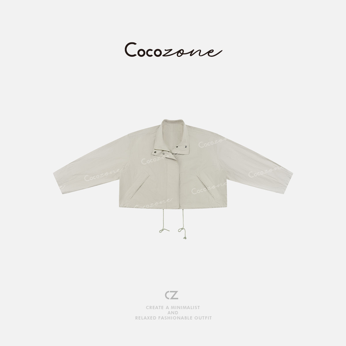 COCO ZONE 刘一一 早秋新款美式复古女式小众百搭休息风立领外套