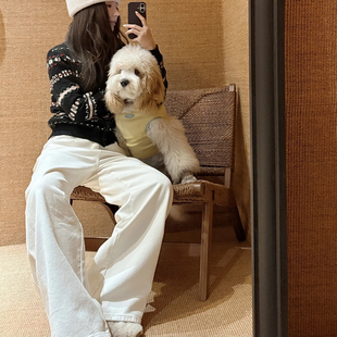 COCO ZONE 刘 一一 “香蕉白牛”水洗侧缝香蕉裤牛仔裤 CD2A3065