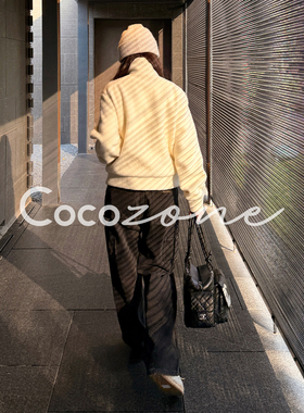 COCO ZONE 刘 一一 “糯米外套”立领拉链舒适外套 CD1A1775