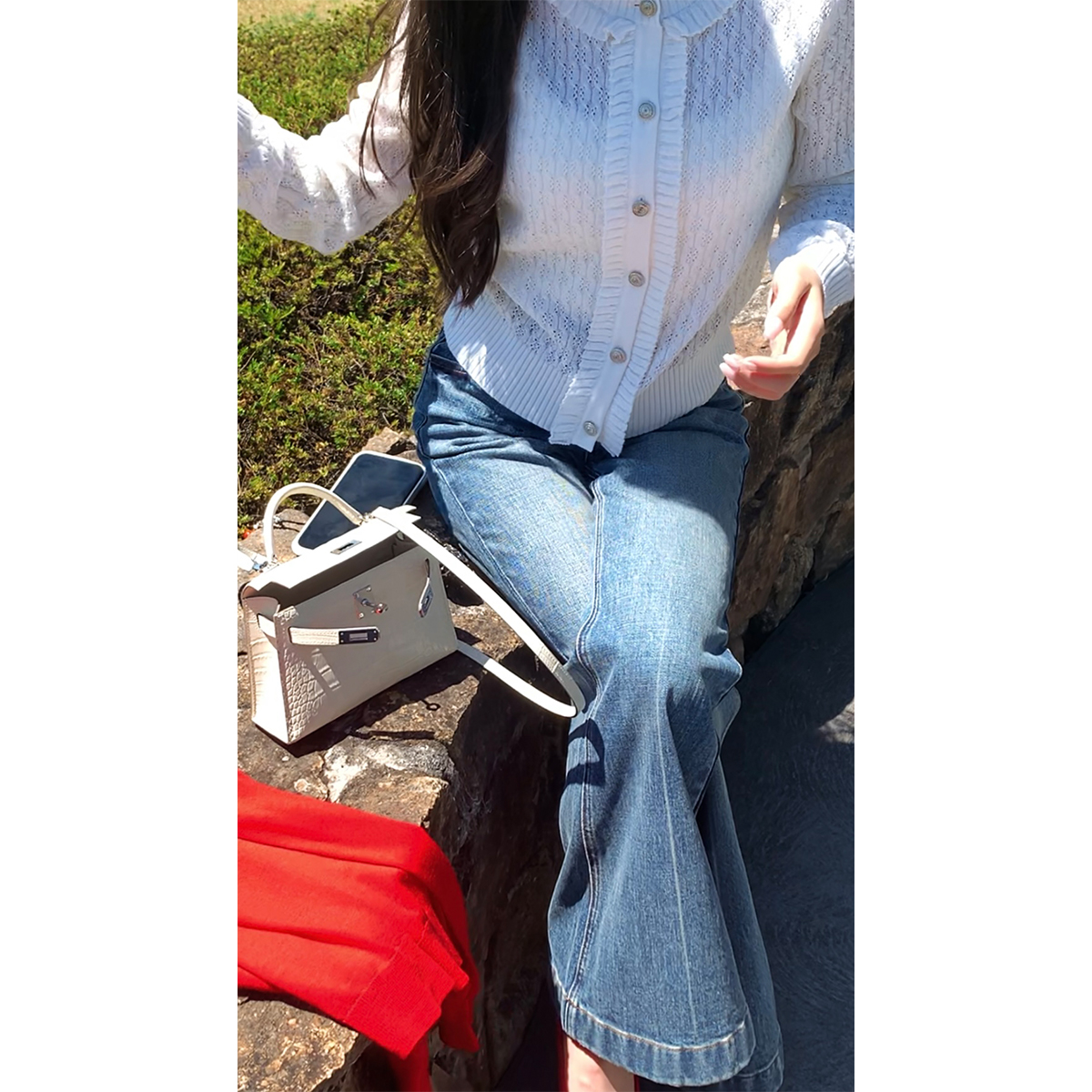 COCO ZONE 刘11腿精裤2025新款水洗猫须显瘦微喇牛仔裤CD1A0245