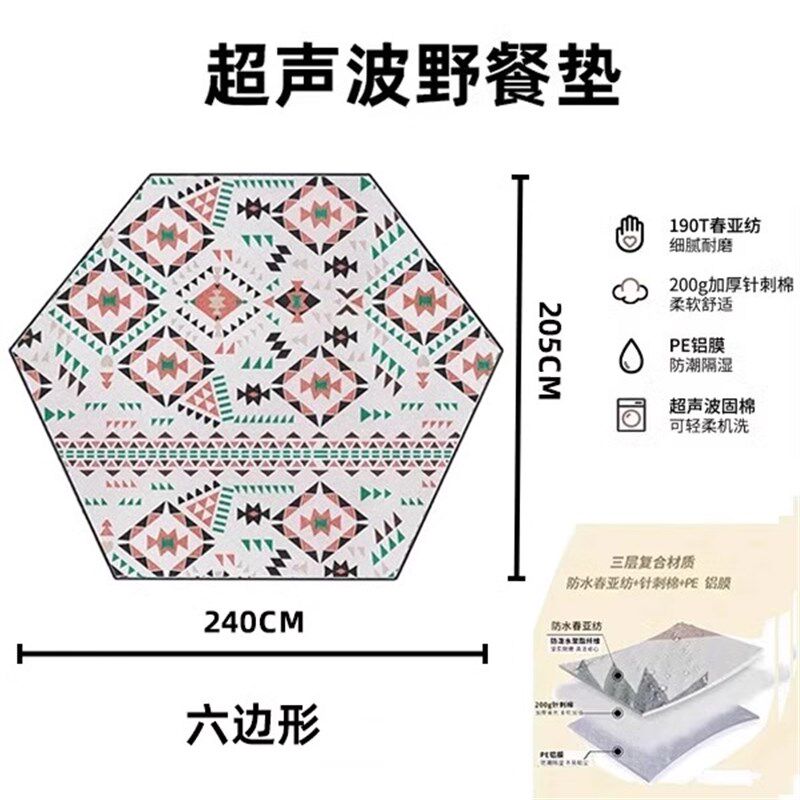 山脊沃尔夫星球基地六角帐篷防潮垫露营260六边形220地垫户外地布 - 实物图
