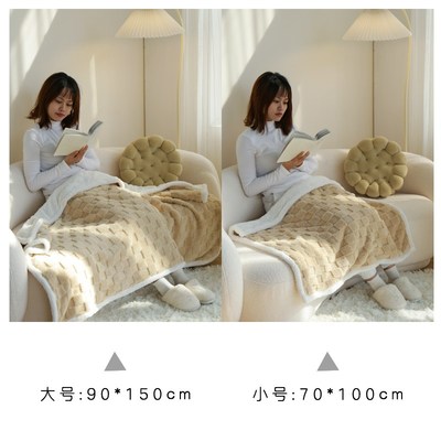 盖腿小毯子冬季 办公室午睡加厚双层小号毛毯 冬天护腿盖脚神器