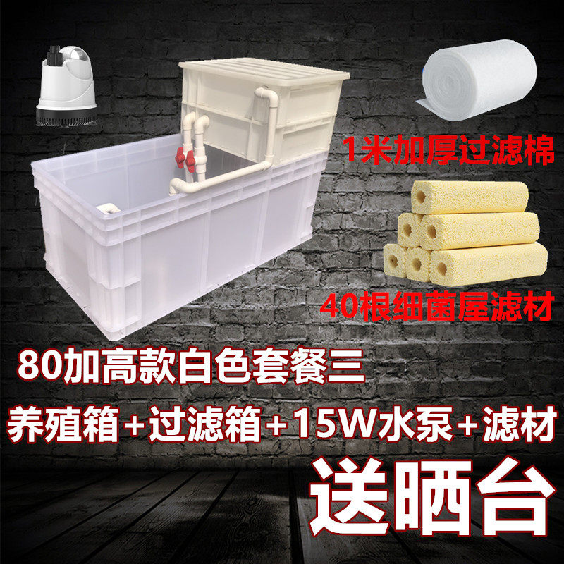 家庭养龟白色周转箱养鱼免换水龟缸养殖箱带过滤晒台一体静音增氧,宠物/宠物食品及用品,龟缸,淘宝优惠券,粉丝福利购,淘宝优惠卷