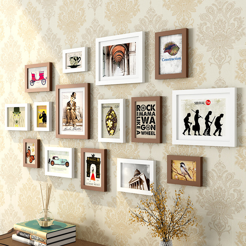 客厅照片墙装饰相框墙挂墙组合免打孔创意个性墙面沙发背景相册墙,家居饰品,照片墙,淘宝优惠券,粉丝福利购,淘宝优惠卷