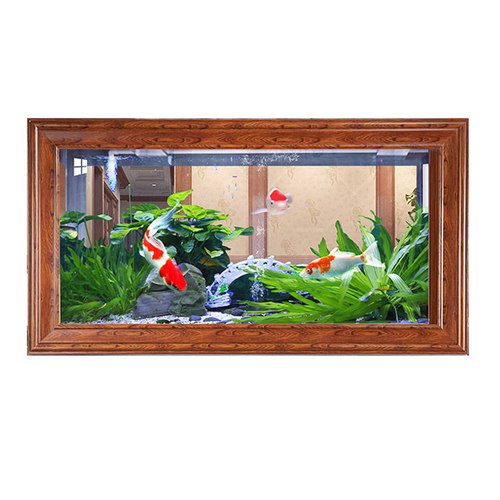 底滤金龙鱼缸客厅大型家用中式屏风隔断柜下过滤水族箱免换水