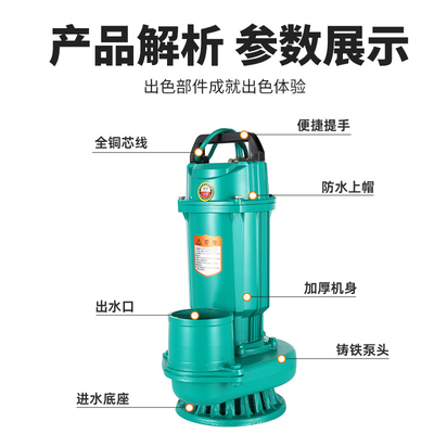 家用大流量高扬程抽水泵 220v潜水泵 铸铝材质抽水机 浙江台州品