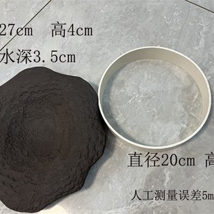 黄缘安缘龟专用洗澡盆造景装 水盆 饰半水龟陆龟喝水盘泡澡盆分体式