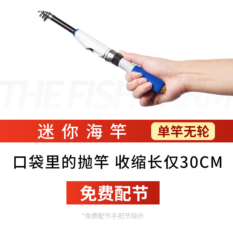 特价迷你小海竿超短矶竿冰钓钢笔鱼竿路亚竿超轻便携海杆抛竿套装,户外/登山/野营/旅行用品,海钓竿,淘宝优惠券,粉丝福利购,淘宝优惠卷