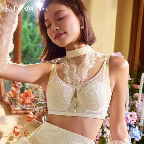 贵夫人文胸软钢圈四排扣薄款C杯女大胸显小收副乳调整型内衣1237