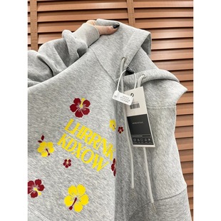 灰色连帽卫衣女款秋冬新款爆款宽松大码外套加绒加厚春秋长袖上衣