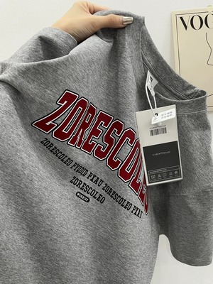 纯棉夏季小众设计感短袖T恤男女宽松简约慵懒风灰色显瘦衣服ins女