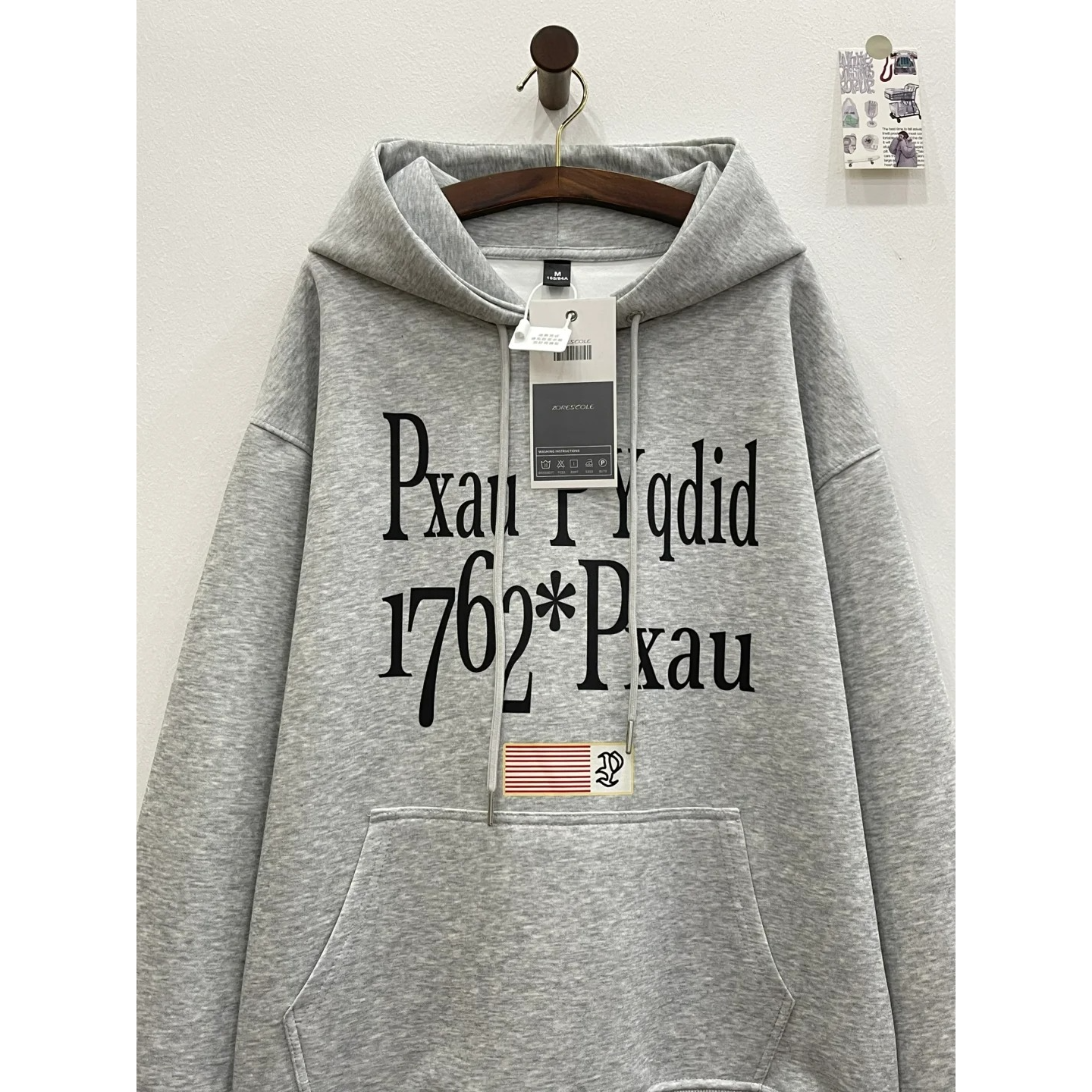 重磅加绒加厚连帽卫衣女秋冬2024美式潮牌宽松银狐绒上衣情侣帽衫