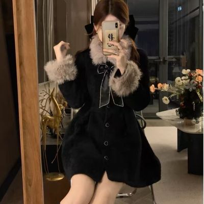 胖mm大码黑色加棉外套女2