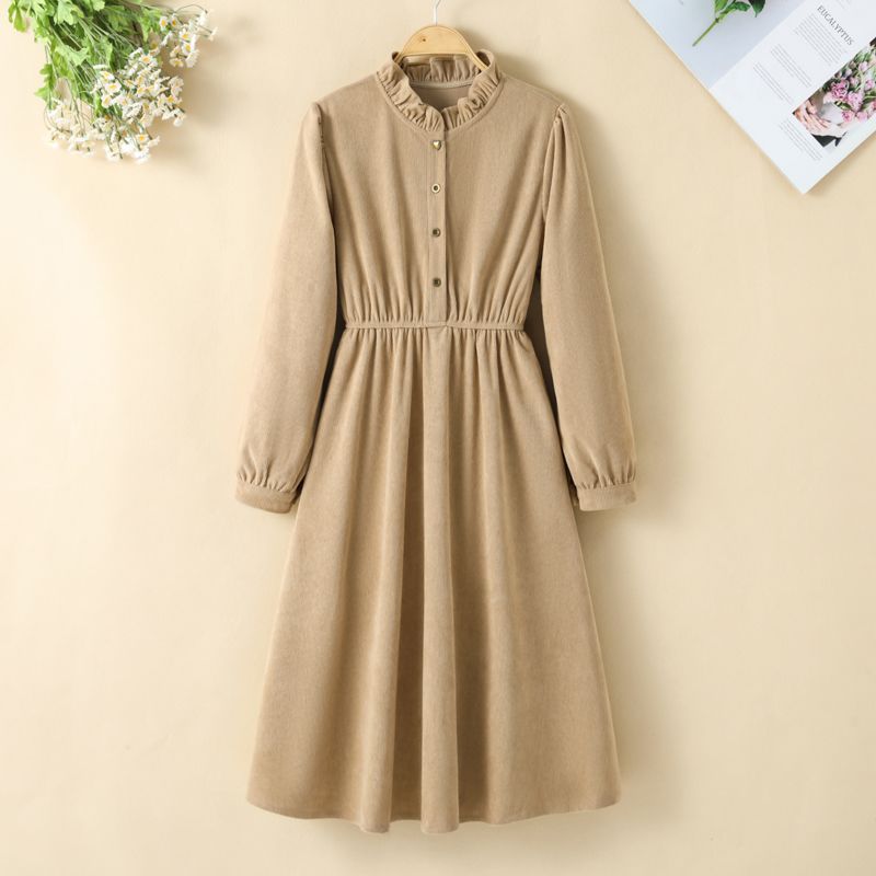 法式复古灯芯绒连衣裙202