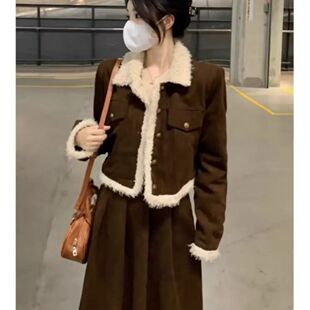 大码小香风高级感连衣裙穿搭一整套女秋冬装赫本风气质显瘦套装裙