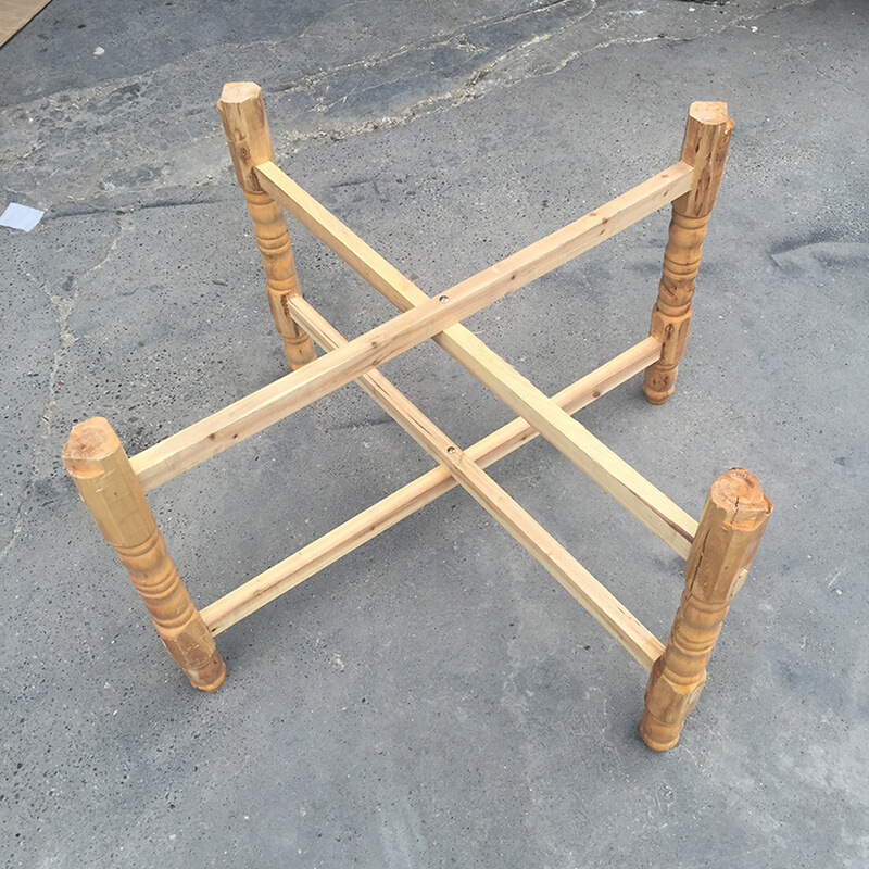 【现货秒发】实木桌脚原木折叠台脚台架子圆方桌支架桉木榫卯家用