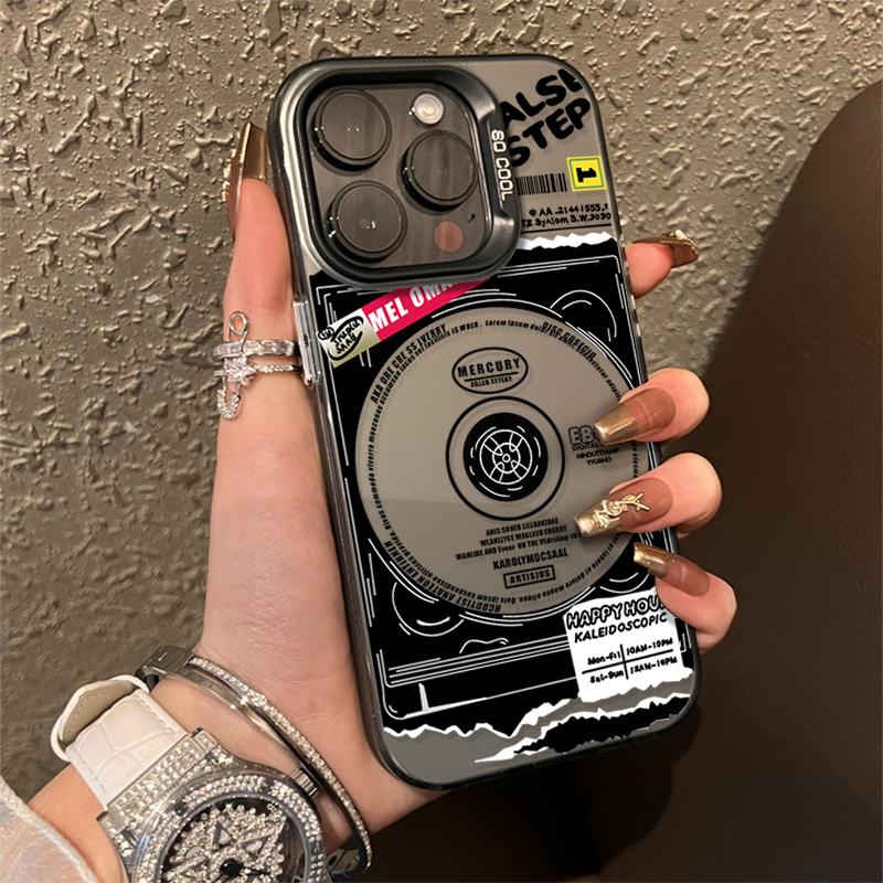 CD光碟苹果14手机壳iphone14promax保护套13电镀按键12硅胶11防摔xsmax新款8plus网红潮小众