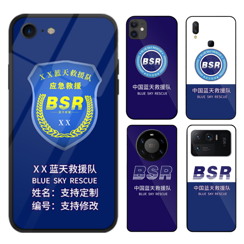 蓝天救援队防摔软壳适用VIVOs9中国应急手机壳协会定制BSR玻璃壳