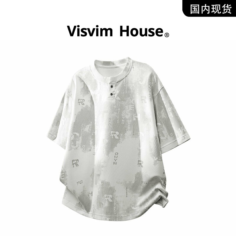 【品牌现货撤柜】VISVIM SHINY夏季新款印花上衣宽松短袖T恤男潮