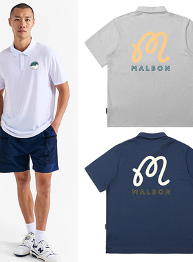 25SS New春夏透气翻领polo衫男女同款上衣短袖高尔夫球服malbon