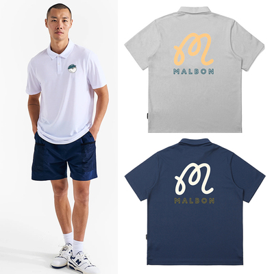 25SS New春夏透气翻领polo衫男女同款上衣短袖高尔夫球服malbon