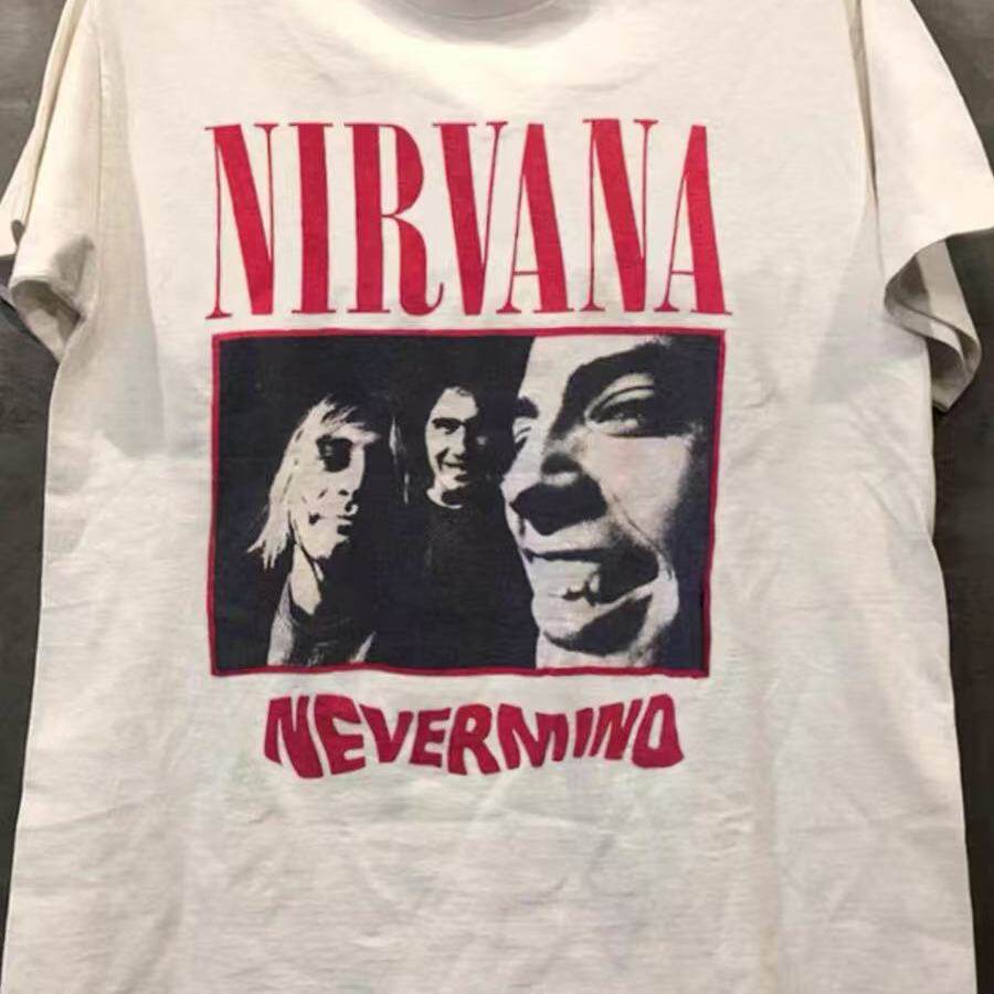 Nirvana涅槃乐队科特柯本周边vintage美式复古摇滚短袖男女T恤棉