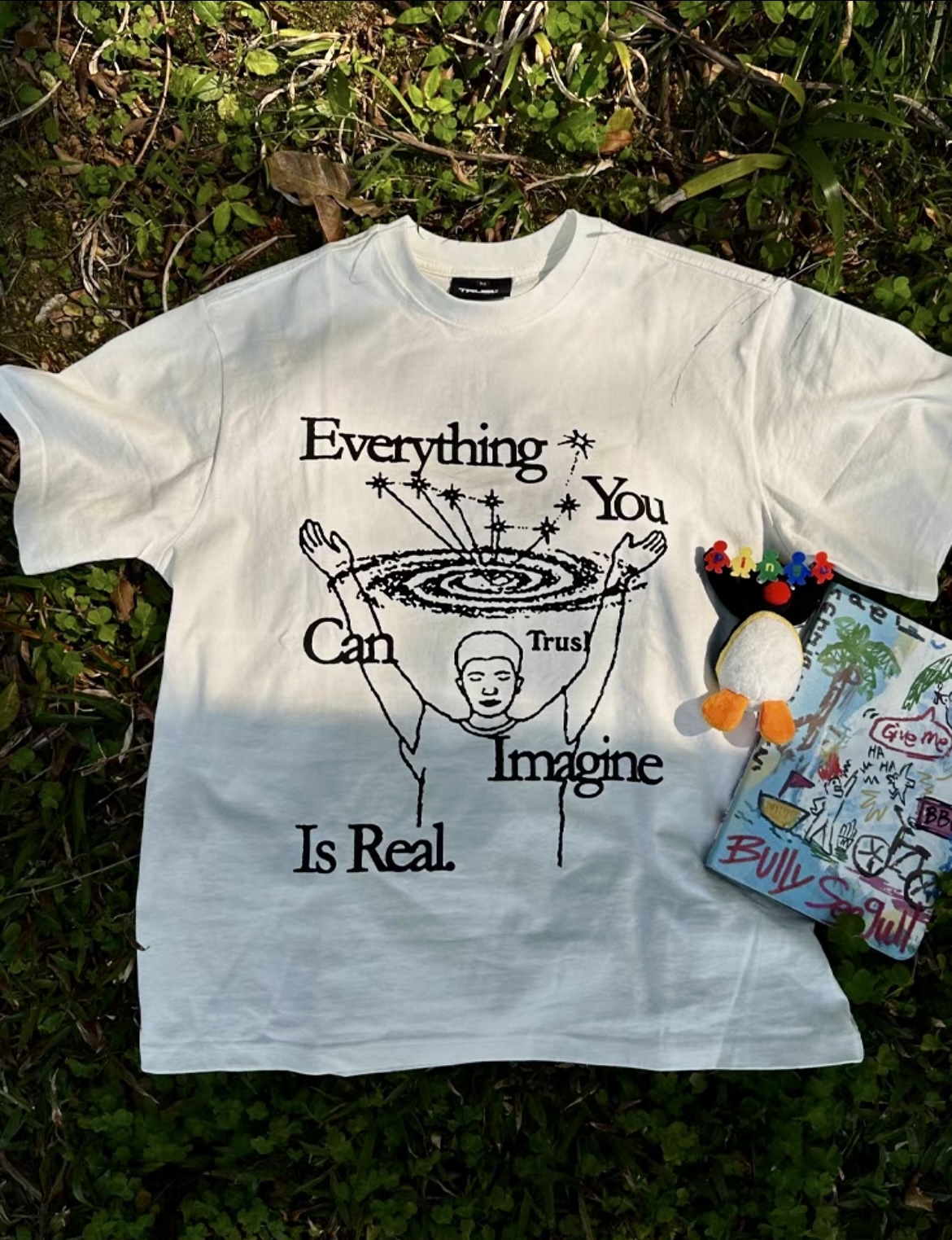 TRUSL Studio“梦想成真”主题印花短袖T恤男女宽松休闲百搭上衣