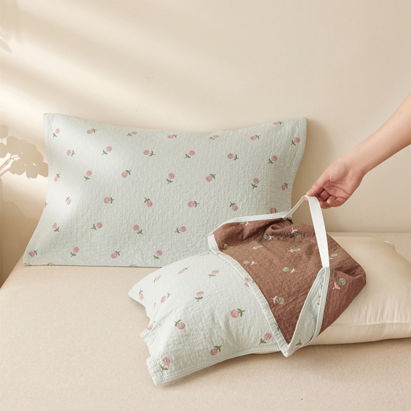 枕巾纯棉可固定一对装轻奢高级感纱布枕头巾2025新款夏凉防头油
