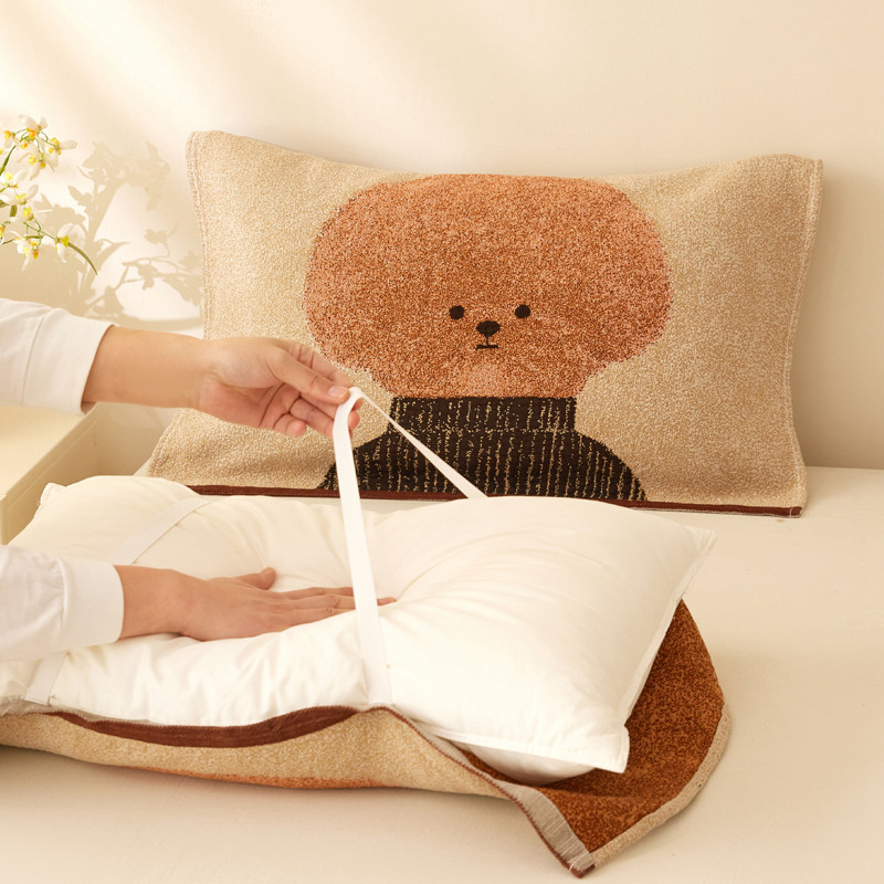 枕巾纯棉可固定一对装2024新款防头油枕头巾全棉纱布防滑不脱落