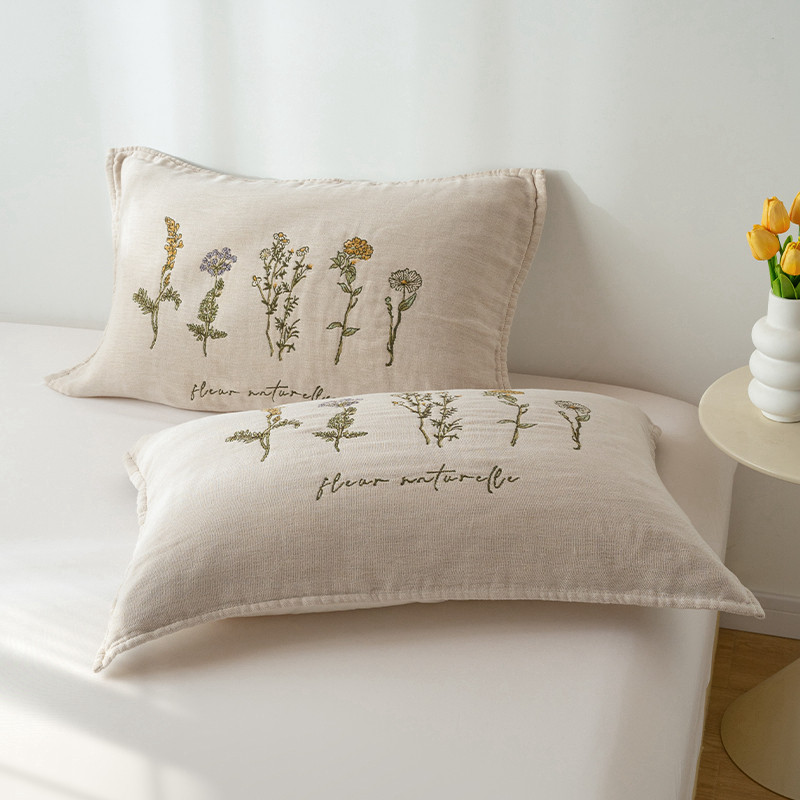 枕巾纯棉可固定一对装全棉纱布枕头巾轻奢高级感四季通用防头油