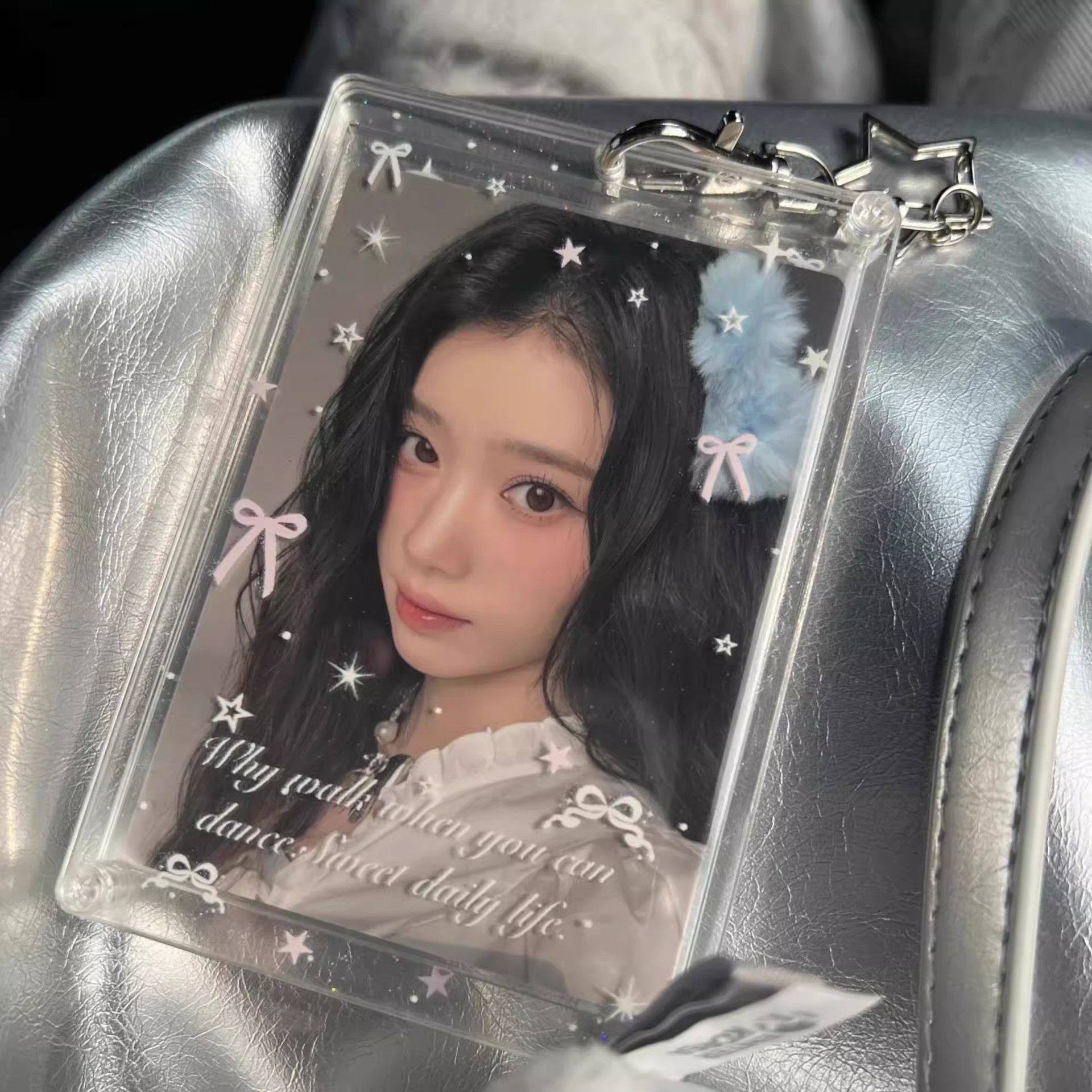 韩系ins风星星蝴蝶结亚克力卡套高颜值明星3寸小卡收纳谷美卡框,文具电教/文化用品/商务用品,卡套/证件套,淘宝优惠券,粉丝福利购,淘宝优惠卷