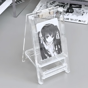 ins风透明告示牌亚克力谷美高颜值3寸小卡收纳展示架桌面装饰摆件