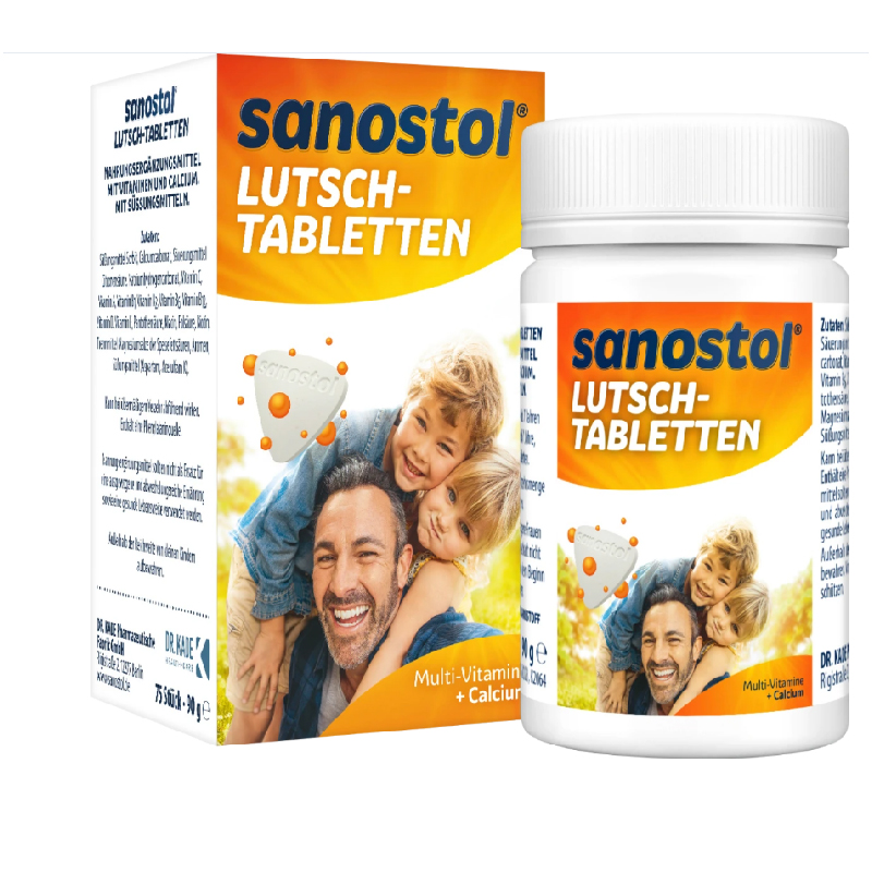 Sanostol儿童补钙片多种维生素咀嚼片75片/瓶26年9月