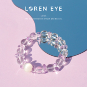 LOREN EYE 净体白水晶紫水晶手串玻利维亚紫水晶白月光石七夕礼物