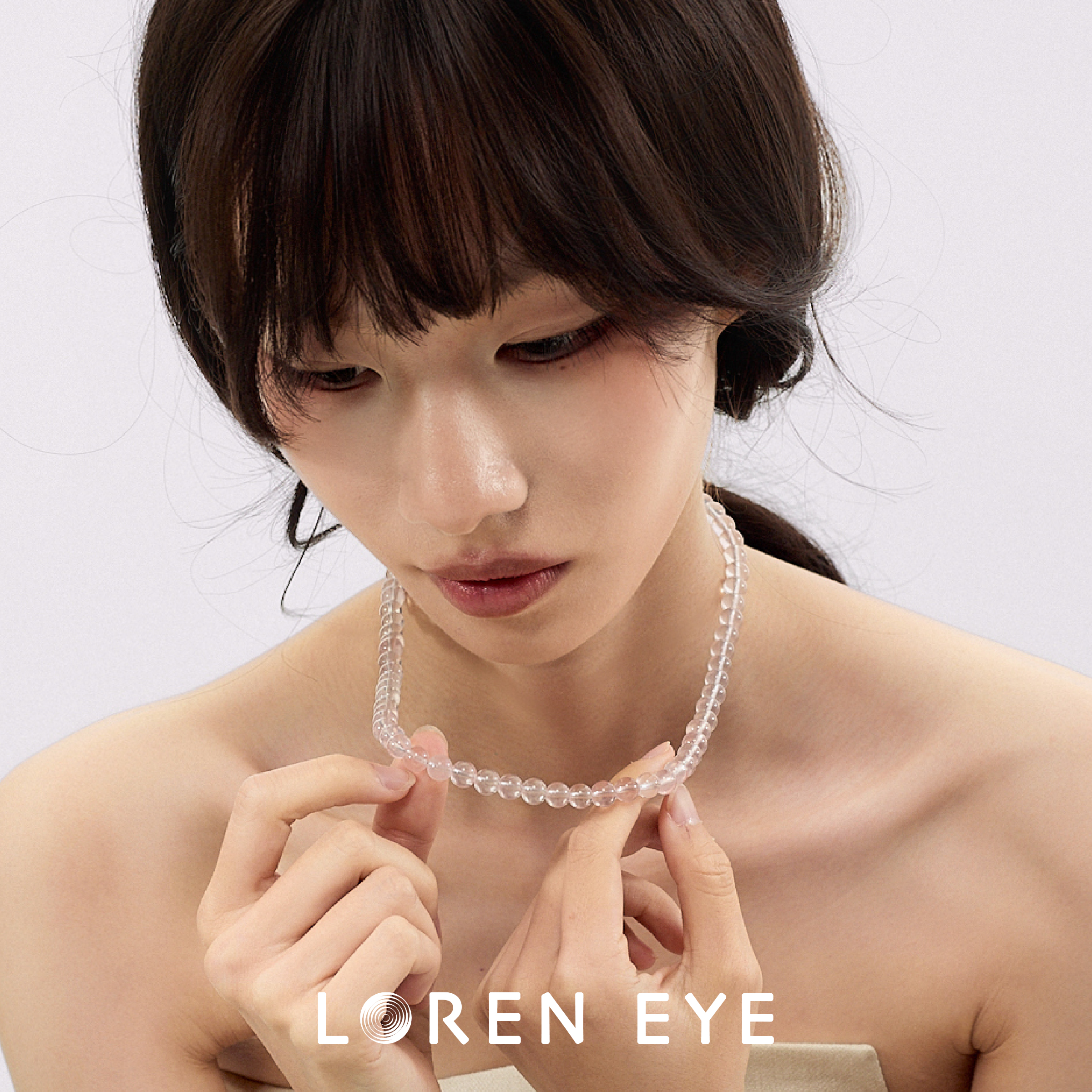 LOREN EYE 粉水晶项链颈链莫桑比克锁骨链送男女朋友轻奢礼物