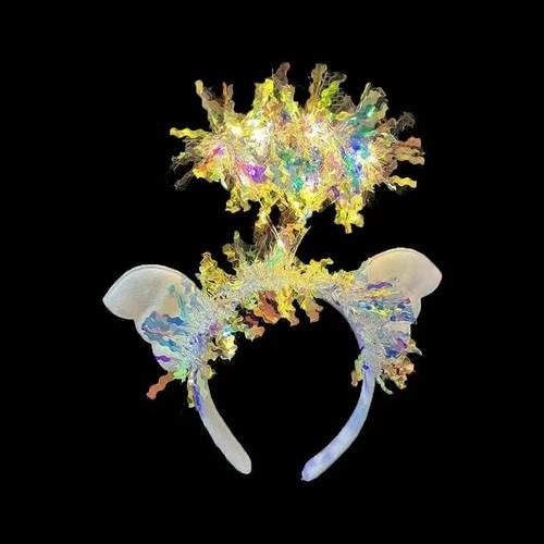 新款发箍天使头箍金丝头饰网红耳朵拍照发光儿童夜市玩具摆摊批发