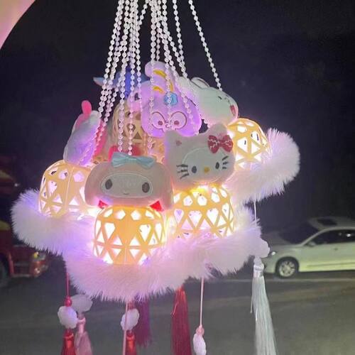 网红卡通发光灯笼毛绒公仔批发