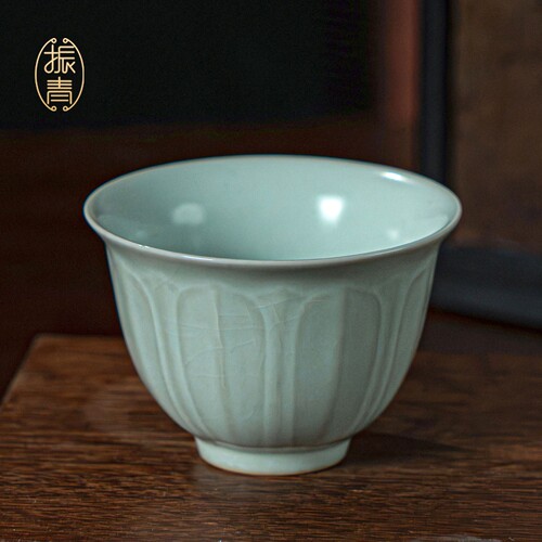 天青色汝窑主人杯莲瓣杯