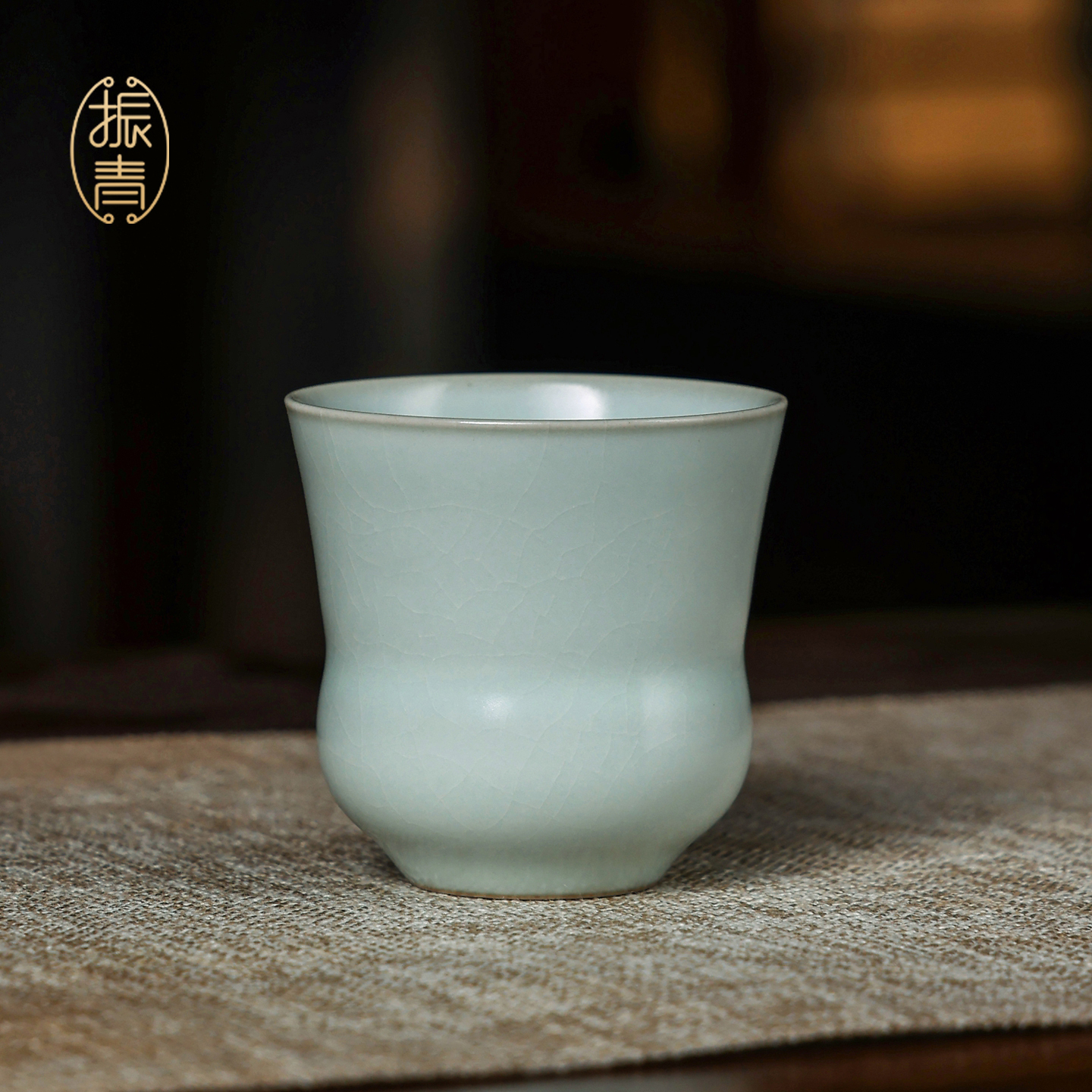 纯手工汝窑渣斗主人杯