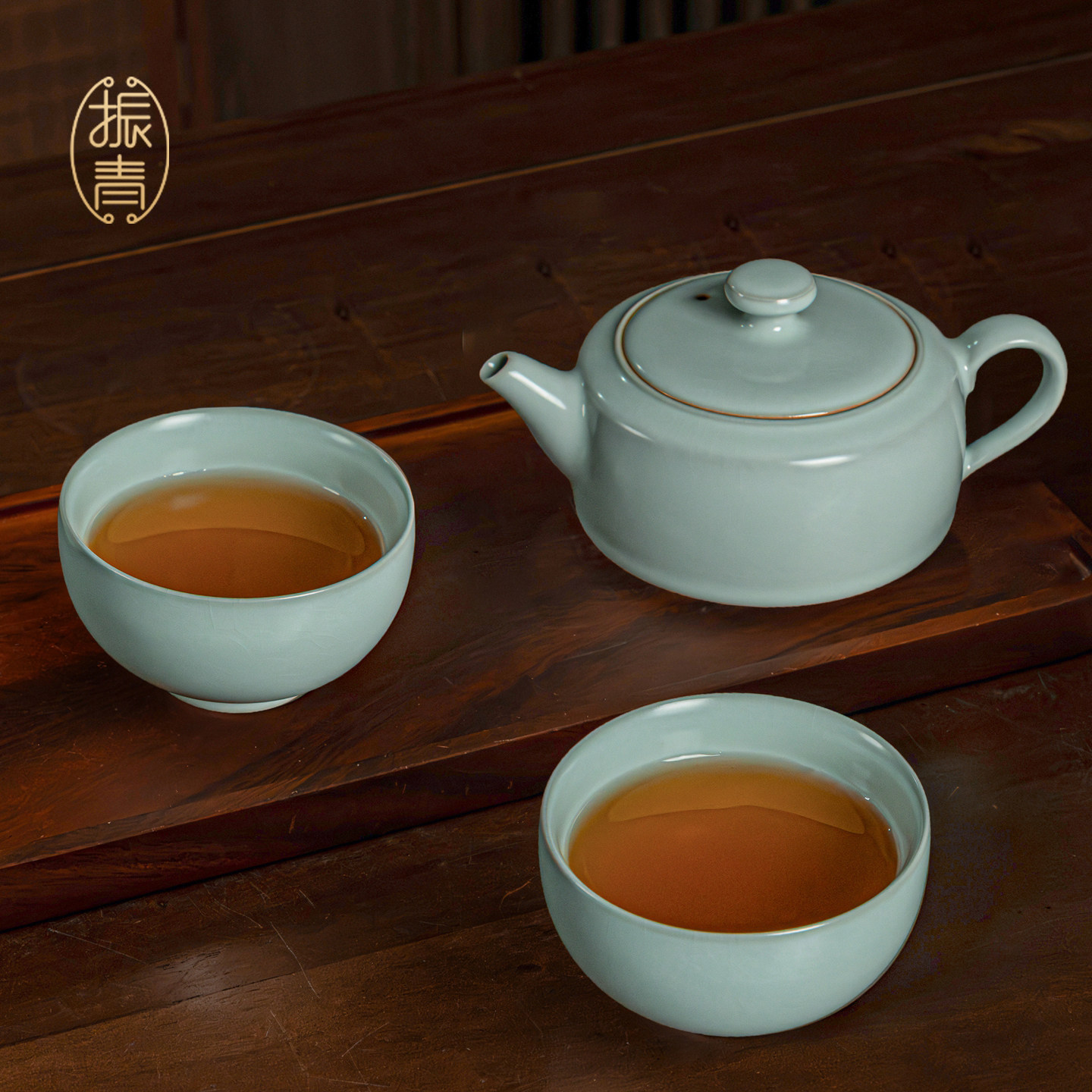 汝窑茶壶套装高档家用景德镇汝瓷大号功夫茶具一壶二杯陶瓷礼盒装